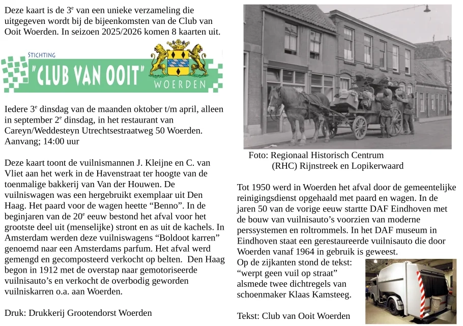 Zijde A voor de kaart van De vuilnismannen